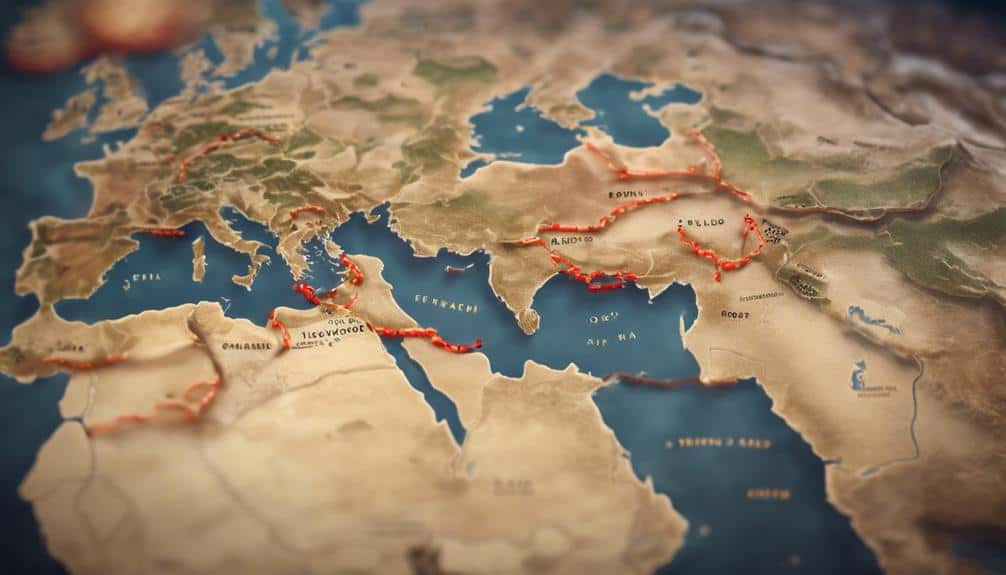 important trade routes highlighted