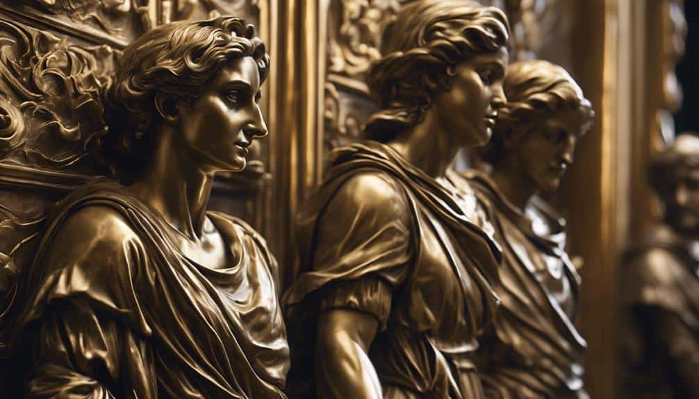 intricate bronze relief panels